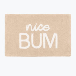 Allure Bath Fashions Nice Bum Slogan Bath Mat Non Slip Fun Bathroom Rug (Beige/white) - thumbnail 2