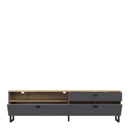 Wyld Haus Stockholm 205Cm Grey And Oak Tv Unit 2 Doors 1 Drawer - thumbnail 5
