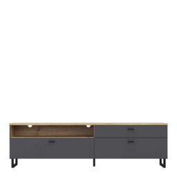 Wyld Haus Stockholm 205Cm Grey And Oak Tv Unit 2 Doors 1 Drawer - thumbnail 3