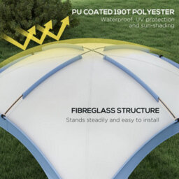 Outsunny Outdoor Gazebo Event Shelter Party Tent For Garden Light Blue - thumbnail 4