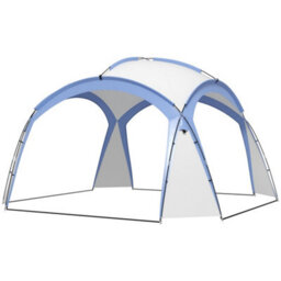 Outsunny Outdoor Gazebo Event Shelter Party Tent For Garden Light Blue - thumbnail 2