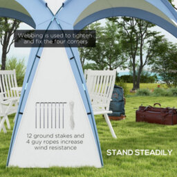 Outsunny Outdoor Gazebo Event Shelter Party Tent For Garden Light Blue - thumbnail 7