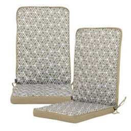 icon Outdoor High Back Seat Cushion Set Of 2 Olive Green Geometric - thumbnail 1