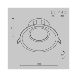 Luminosa Lighting Luminosa Dot Round Recessed Downlight Black 1Xgu10 - thumbnail 2