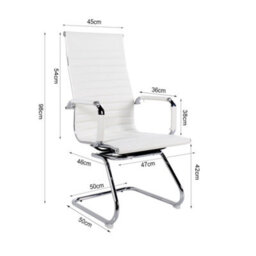 Darphe White Pu Leather Office Chair Cantilever Frame 50X50X98Cm For Home Office - thumbnail 6