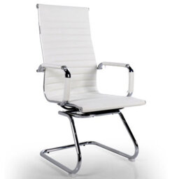 Darphe White Pu Leather Office Chair Cantilever Frame 50X50X98Cm For Home Office - thumbnail 4