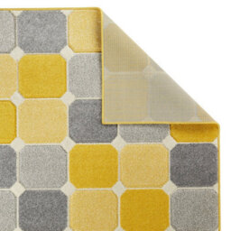 Modern Chequered Easy To Clean Geometric Rug For Dining Room-80Cm X 150Cm - thumbnail 6