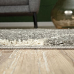The Rugs Moroccan Shaggy Rugs And Runners Soft Fluffy Diamond Design High Pile Grey And Ivory Living Room Kitchen Hallway 510 - thumbnail 6