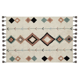 Beliani Rug Eskisehir Beige 140 X 200 Cm Cotton - thumbnail 1