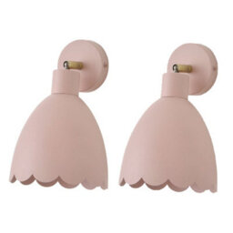 Valuelights Millie Pair Of Rose Pink Scallop Adjustable Wall Lights