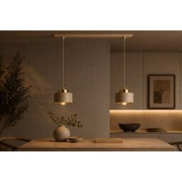 Luminosa Lighting Luminosa Simply Bar Pendant Ceiling Light Beige, Gold 2X E27 - thumbnail 2