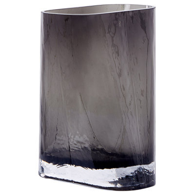 Beliani Flower Vase Mitata 20 Cm Glass Grey - image 1