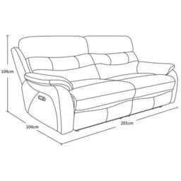 Fletcher Light Grey Leather Power Reclining Large 2 Seater Sofa With Power Headrests, Usb Charging & Pocket Sprung Seats - thumbnail 2