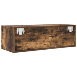 Berkfield Tv Cabinet Smoked Oak 80X31X25.5 Cm Engineered Wood - thumbnail 8