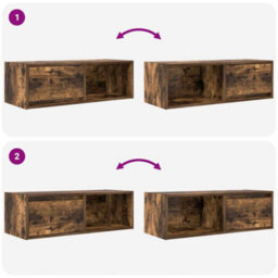 Berkfield Tv Cabinet Smoked Oak 80X31X25.5 Cm Engineered Wood - thumbnail 9