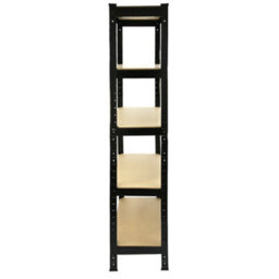 MonsterShop 75Cm Wide Racking Garage Storage Shelving Heavy Duty 5 Tier Shelf Unit 75Cm X 30Cm X 150Cm Blue/black (4, Black) - thumbnail 4