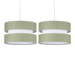 First Choice Lighting Set Of  2 Benni - Sage Green 26Cm Pendant Shades - thumbnail 1