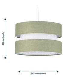 First Choice Lighting Set Of  2 Benni - Sage Green 26Cm Pendant Shades - thumbnail 7