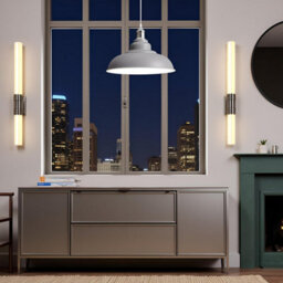 Ledsone Industrial Style Pendant Light Gray And Chrome Ceiling Light With Shade - thumbnail 5