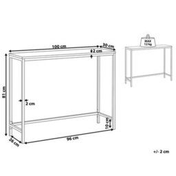 Beliani Industrial Console Table - Dark Brown Melamine Top, Black Powder-Coated Legs, 100 X 30 Cm - thumbnail 5
