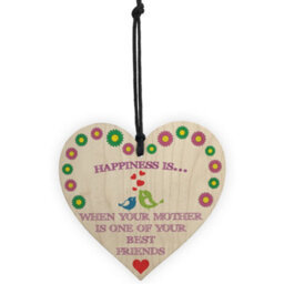 Red Ocean When Mother Is Best Friend Wooden Hanging Heart Plaque - thumbnail 5