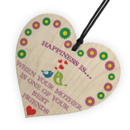 Red Ocean When Mother Is Best Friend Wooden Hanging Heart Plaque - thumbnail 6