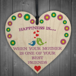 Red Ocean When Mother Is Best Friend Wooden Hanging Heart Plaque - thumbnail 1