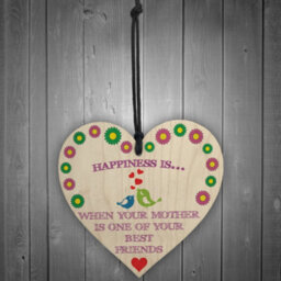 Red Ocean When Mother Is Best Friend Wooden Hanging Heart Plaque - thumbnail 2