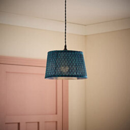 Valuelights Malina Double Teal Small Pleated Tapered Easy Fit Lamp Shade (D) 25Cm - thumbnail 1