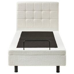 Beliani Adjustable Bed Boucle Duke 90 X 200 Cm (Eu Single) Off-White - thumbnail 7