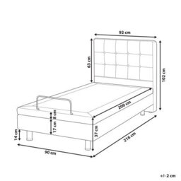 Beliani Adjustable Bed Boucle Duke 90 X 200 Cm (Eu Single) Off-White - thumbnail 3