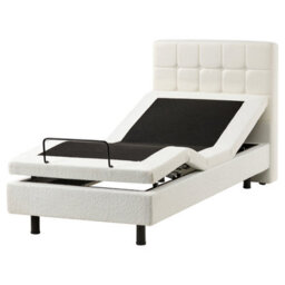 Beliani Adjustable Bed Boucle Duke 90 X 200 Cm (Eu Single) Off-White - thumbnail 5