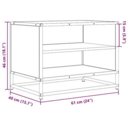 Berkfield Industrial Tv Cabinet Smoked Oak 61X40X46 Cm Engineered Wood And Metal - thumbnail 9