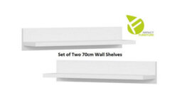 Impact Furniture Wall Shelf Set Of 2 Floating Wall Panels White Shelves Display Units 70Cm Fever - thumbnail 4