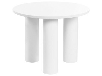 Wyld and Coco White Retro Round Coffee Table 60Cm, Engineered Wood, Novawood Range - image 1
