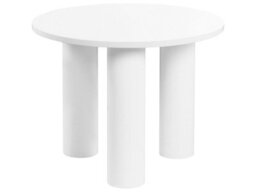 Wyld and Coco White Retro Round Coffee Table 60Cm, Engineered Wood, Novawood Range - thumbnail 1