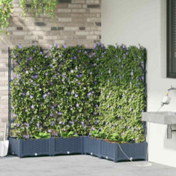 Berkfield Modern Garden Planters Grey 120 X 120 X 126 Cm Steel - thumbnail 3