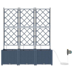 Berkfield Modern Garden Planters Grey 120 X 120 X 126 Cm Steel - thumbnail 4