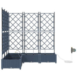 Berkfield Modern Garden Planters Grey 120 X 120 X 126 Cm Steel - thumbnail 5