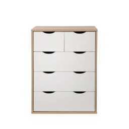 Timber Art Design Alton 3+2 Drawer Bedroom Cabinet Bedside Chest Of Drawers Sonoma Oak & White - thumbnail 2