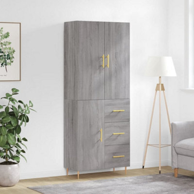 Berkfield Highboard Grey Sonoma 69.5X34X180 Cm Engineered Wood - image 1
