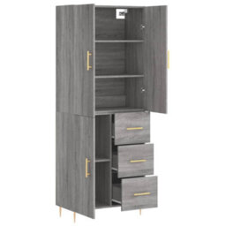 Berkfield Highboard Grey Sonoma 69.5X34X180 Cm Engineered Wood - thumbnail 4