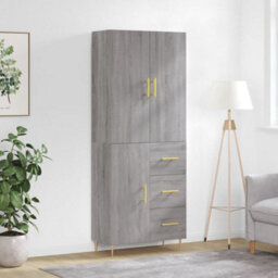 Berkfield Highboard Grey Sonoma 69.5X34X180 Cm Engineered Wood - thumbnail 1