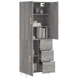 Berkfield Highboard Grey Sonoma 69.5X34X180 Cm Engineered Wood - thumbnail 3