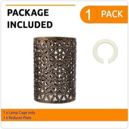 Pendant Light Shade Metal Drum Shaped Lampshade Industrial Easy Fit Ceiling Indoor Wire Cage Lampshade (Brushed Copper) - thumbnail 5