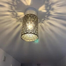 Pendant Light Shade Metal Drum Shaped Lampshade Industrial Easy Fit Ceiling Indoor Wire Cage Lampshade (Brushed Copper) - thumbnail 6