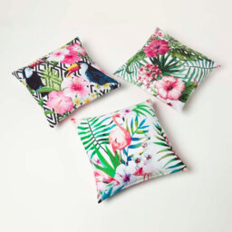 Homescapes Luxury Outdoor Cushions 2 Set, Waterproof Filled Cushion, Soft-Touch, Pink Summer Flower, For Garden, Indoors, 45X45 Cm - thumbnail 7