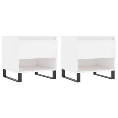 Berkfield Modern Coffee Tables 2 Pcs High Gloss White 50X46X50 Cm Engineered Wood - image 1