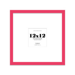 "12X12"" Bright Pink Picture Frame - 12X12"" Square Frame With 8X8"" Mount For 12X12""/8X8"" Pictures Art Deco Style Room Decor, 1 Pack" - thumbnail 1
