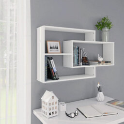 Berkfield Wall Shelf White 104X20X58.5 Cm Engineered Wood - thumbnail 1